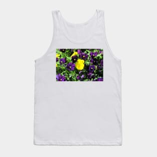 Purple And Yellow Flowers Tank Top